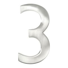 Modern style house number #3 - Satin nickel - 1/4" x 3"