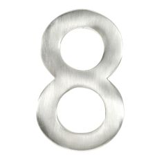 Modern style house number #8 - Satin nickel - 1/4" x 3"