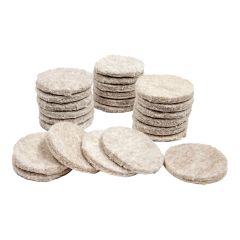 ECO FELTAC - Beige Round Felt Pads - 38 mm - 24/Pkg