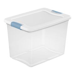 Bac à loquets, 16 1/4" x 11 1/4 " x 11 5/8", clair/blanc, 25 l