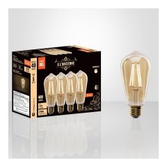Lightbulb - LED - Vintage - Amber Light - E26 - 5 W - 4/Pack