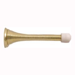 Spring doorstop - Polish brass - 3 1/8"