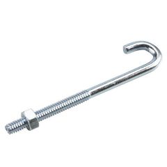 J-Bolt with Nut - 1/4" x 4"