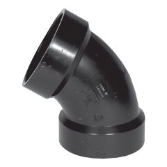 ABS DWV 60° Elbow - 3" - Hub - Black