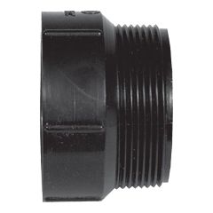 ABS DWV Male Adapter - 2" - Hub x MPT - Black