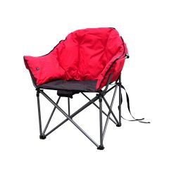 Chaise de camping, chauffante, 3 réglages, batterie rechargeable, rouge