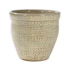 Set Of Three Ceramic Pots - Cream - 10" - 12" - 24"