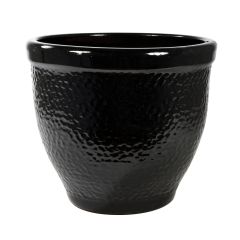 Set Of Three Ceramic Pots - Black - 10" - 12" - 24"