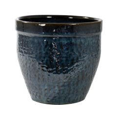 Set Of Three Ceramic Pots - Blue - 10" - 12" - 24"