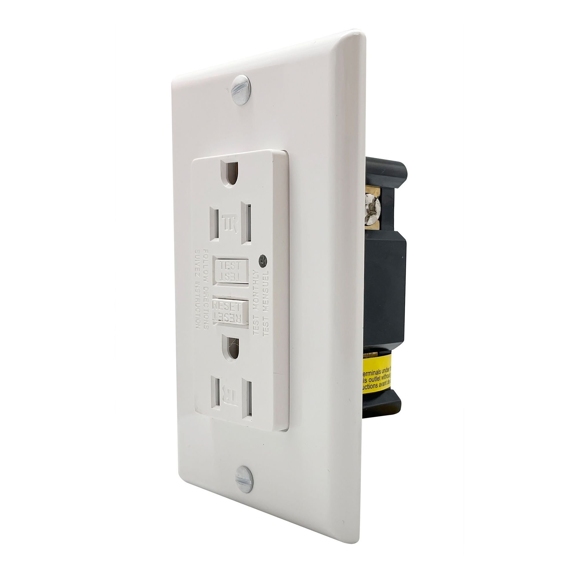 Prise Murale CESUO Pour Haut-parleurs - 2 Prises Banana - Blanc - 86x86 Mm - Connecteurs Dorés
