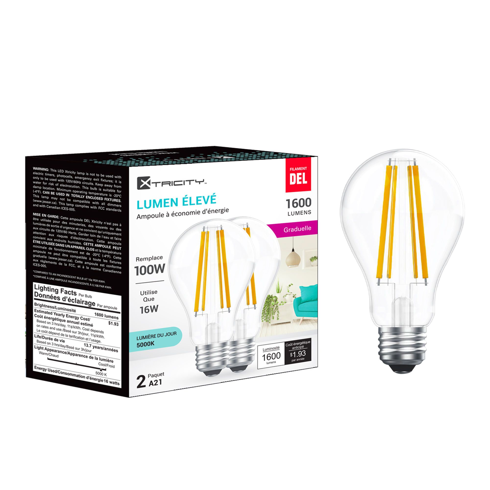 Led Bulb 21 A21 LED Bulb – 16 W – Dimmable – Daylight from XTRICITY | Potvin & Bouchard