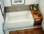 Bosca Alcove Bathtub - 59 3/4" x 30" - Cubic Design - Acrylic - White - Left-Hand Outlet
