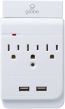 Wall Multi Power Outlet with 2 USB Ports + Phone Holder