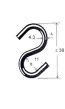 Crochet en forme de S, zinc, 11 mm x 1 1/2" x 4.3 mm