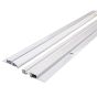 Coupe-froid en aluminium pour porte avec ressorts ajustables, blanc, 2 x 82"+36"