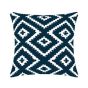 Deep Blue Geometric Outdoor Cushion 17" x 17"