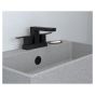Robinet de lavabo Quadrato, 2 poignées, noir mat, entraxe de 4"