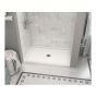 Base de douche configurable MAAX Zone, drain central, 48" x 32", blanc