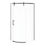 Door and Base Shower Kit - Outback Round - Left - 36" x 36" x 75 5/8" - Clear Glass - Matte Black