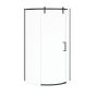 Door and Base Shower Kit - Outback Round - Right - 36" x 36" x 75 5/8" - Clear Glass - Matte Black