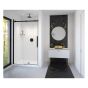 Sliding Shower Door - Vela - 44 1/2" - 47" x 78 3/4" - Clear Glass - Matte Black/Brushed Gold