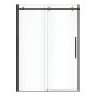 Sliding Shower Door - Vela - 56 1/2" - 59" x 78 3/4" - Clear Glass - Matte Black/Brushed Gold
