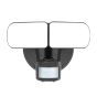 Lumière de sécurité DEL, 15 W, 3 000 K, noir