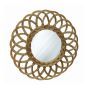 Miroir en rotin en forme de fleur dorée, 51 cm