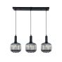 Luminaire suspendu à 3 lumières, noir