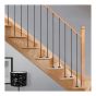 Stair Baluster Set - Wrought Iron - Square - 3/8" x 35 7/8" and 39 5/8" - Matte Black - 2/Pkg