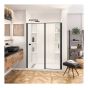 Ensemble de mur de bain, motif de grandes tuiles verticales, 60" x 36" x 80", 5 morceaux