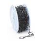 Chaîne décorative à ovale ouvert, noir, 3 mm x 15,2 m
