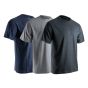 Ensemble de 3 chandails, manches courtes, col rond, grandeur 3/moyen, noir/gris chine/marine