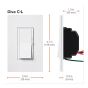 Gradateur, Diva, DEL, avec plaque, blanc
