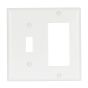 Wallplate - 1 Decorative - 1 Toggle - Plastic - White