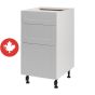 Base Cabinet 3 Drawers - Shaker - Grey - 18" x 34 3/4" x 24"