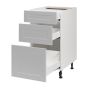 Base Cabinet 3 Drawers - Shaker - Grey - 18" x 34 3/4" x 24"