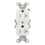 Tamper-Proof Double Socket, White, 20 A, 125 V