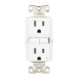 Tamper Proof Double Socket - GFCI - TWR - White - 15 A - 125 V