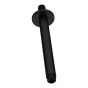Bras de douche rond et bride, noir mat, 6"