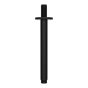 Bras de douche rond et bride, noir mat, 6"