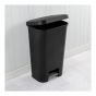 Poubelle à pédale, noir mat, 45 l