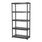 Étagère Deluxe, 5 tablettes, 36'' x 18'' x 73'', noir