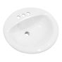 Lavabo en porcelaine, encastré, ovale, blanc lustré, 20" x 17 1/2" x 7 1/2"