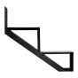 Stair Riser – Aluminum - 2 Stairs – Black - 22 ½"