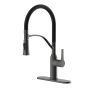 Kitchen Faucet - Retactable - Meda - Black/Satin Chrome