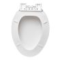 Siège de toilette, allongé, blanc, 44 cm x 35 cm