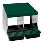 Nid pondoir, 2 compartiments, fond plastique, vert-gris