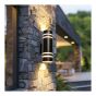 Outdoor Wall Light, Up/Down Matte Black, 4/Pkg