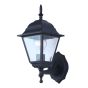 Halois Outdoor Wall Light, Black, 6-in x 14-1/2-in x 8-in